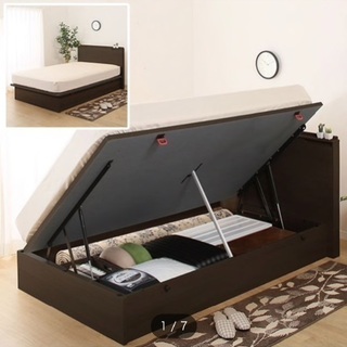 ニトリ跳ね上げ式ダブルベッド（横開き） お値下げしました。ほぼ新品 ニトリ ダブルベッド 跳ね上げ式 横