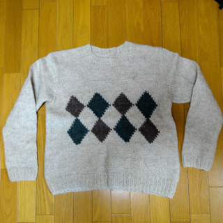 メンズ手編みのセーターの画像