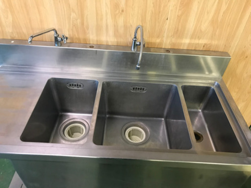 二槽シンク(幅1400mm 奥行660mm 高さ990mm)