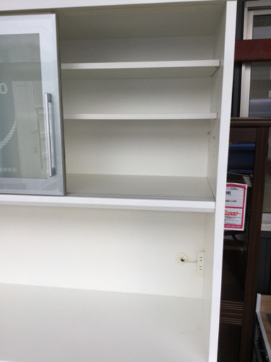 食器棚　オープンダイニングボード　エナメルホワイト(棚板1枚欠品)