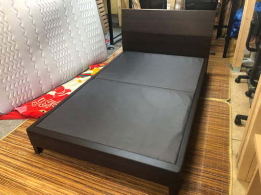 【リサイクルサービス八光　田上店　配達・設置OK】ニトリ　ブラウン　セミダブルベッド