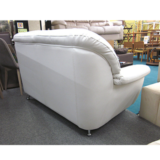 札幌【まっ白い 2人掛けソファ】幅152cm 合皮 合成皮革 ホワイト 白