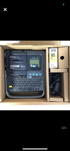 美品 動作品 キングジム ラベルライター テプラ PRO SR250 ダークグレー TEPRA 黄色18未使用テープ一本付