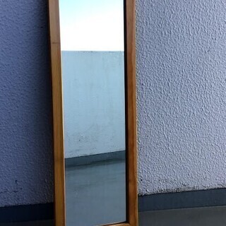 鏡  ミラー　木枠･壁掛／立て掛けタイプ 30㎝×90㎝の画像