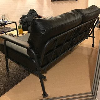 ソファー レザー 黒 2.5人掛け