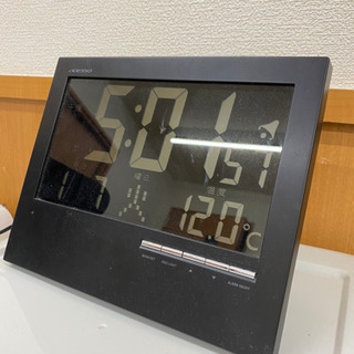 ADESSO(アデッソ) 掛け時計 電波時計 温度 日付表示 置き掛け兼用 ブラック AK-62の画像