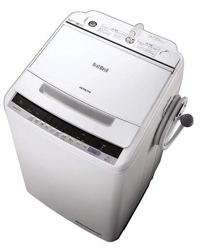 美品 日立 全自動洗濯機 ビートウォッシュ 洗濯8kg 大流量 洗濯槽自動おそうじ BW-V80C W ホワイト