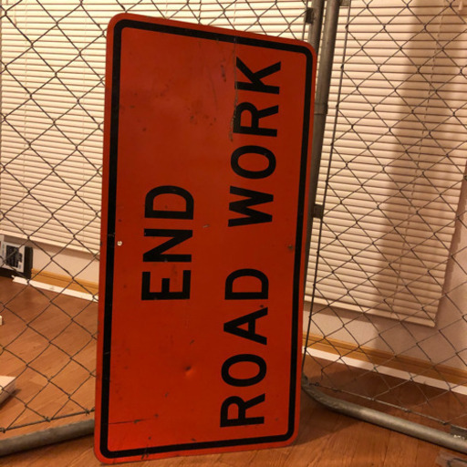 ロードサイン　END ROAD WORK