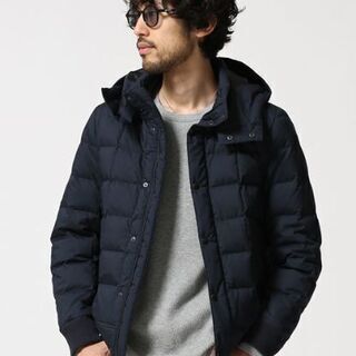 nano universe 河田フェザー ダウン ネイビー L