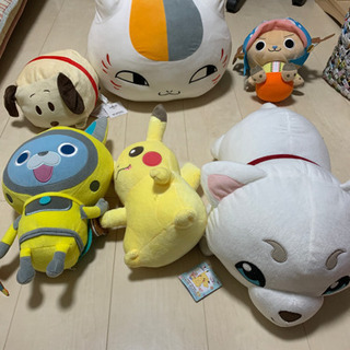 ぬいぐるみ　ピカチュウ、チョッパー、定春等