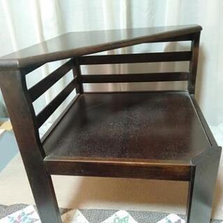 さしあげます　コーナーテーブル　ダークブラウン