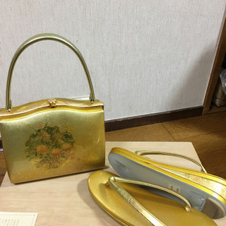 和装小物　和装バッグ　和装草履　牛革　美品