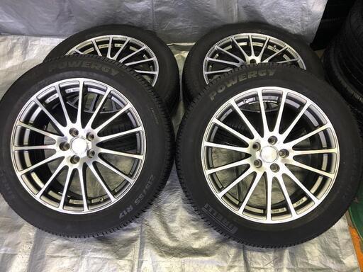 ECO FORME17インチアルミホイール　５穴　PCD100　ピレリパワジータイヤ215/55R/17　スバルレガシイアウトバック等に