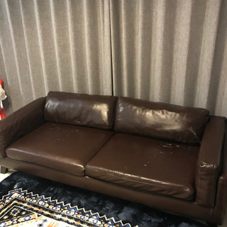 ソファー 3人掛け ローソファー レザー 合皮