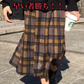 定価6890円★人気！チェック柄 プリーツスカート イエロー ハ...