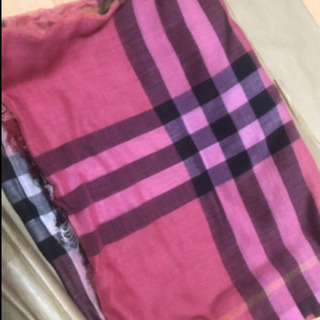 未使用フルセット BURBERRY スカーフ バーバリー コーラルピンク ストール マフラーの画像