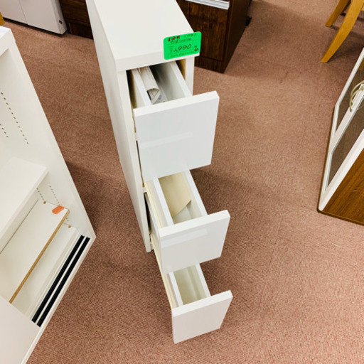 未使用！永野家具大量入荷！！【ホワイト隙間収納棚】