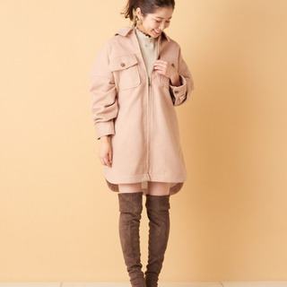 who’s who Chico ピンクベージュ ビックシルエット ウールコートの画像