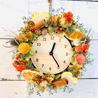 大好評⭐️フラワーリースclock⭐️ナチュラルフルーツ の画像