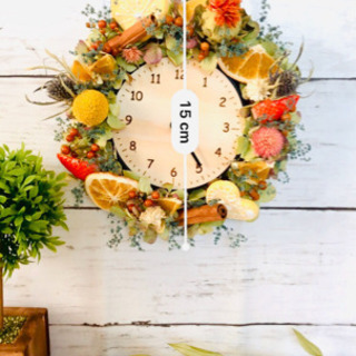 大好評⭐️フラワーリースclock⭐️ナチュラルフルーツ の画像