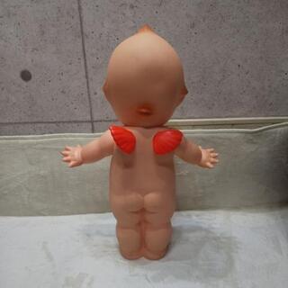 特大 ビッグ キューピー人形 高さ約58cm オレンジ羽根付き フィギュア ソフビ レトロの画像