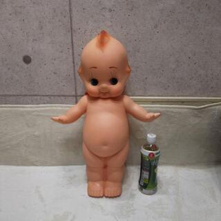 特大 ビッグ キューピー人形 高さ約58cm オレンジ羽根付き フィギュア ソフビ レトロの画像
