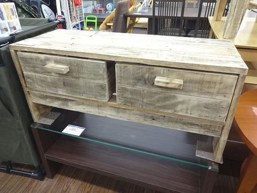 札幌 引き取り リサイクルウッド使用 TV台/AVボード フリーラック 引き出し付き