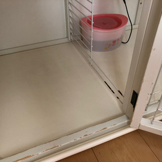 ウッド ペットゲージ  トイレルーム付き ホワイトの画像