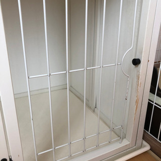 ウッド ペットゲージ  トイレルーム付き ホワイトの画像