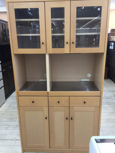 1/9東区和白   食器棚 3面レンジボード   合わせやすい色