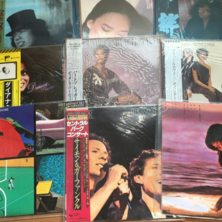 古いLPレコード、シングルレコードの画像