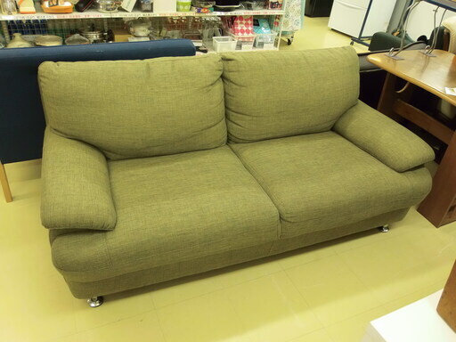 ソファー 2人掛けソファ 緑 グリーン　宮崎　都城