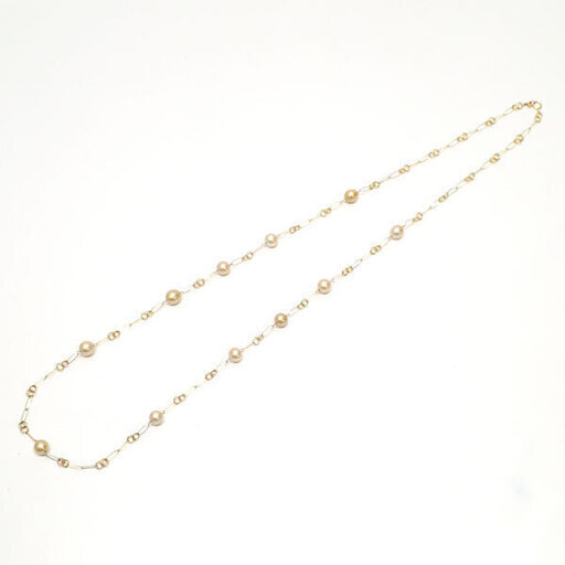 E024 K18 18金 TASAKI 田崎真珠 デザインネックレス 総重量23.2g ゴールデンパール