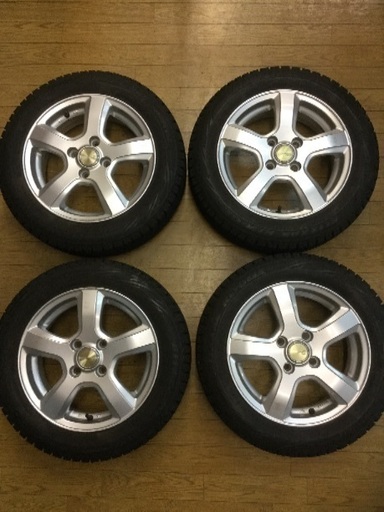 美品！ バリ山！ スタッドレスタイヤ アルミホイール 14インチ 155/65R14
