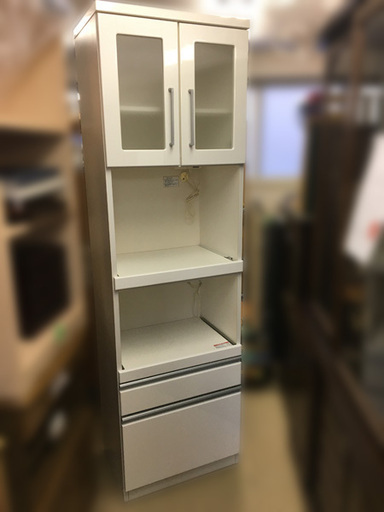 【自社配送は札幌市内限定】NITORI/ニトリ 食器棚 収納棚 ホワイト 約59×44×201cm