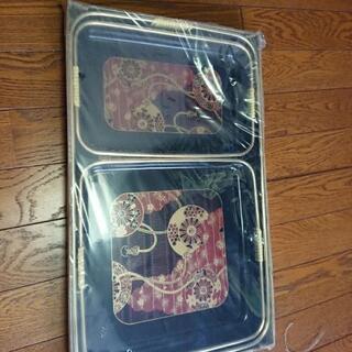 黒塗り和風お盆 新品 2個セット