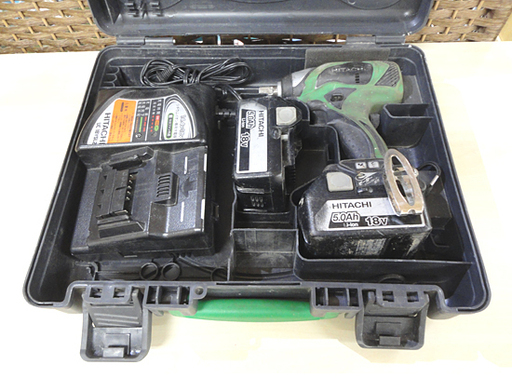 HITACHI/日立工機 コードレスインパクトレンチ WR18DBDL 18V 5.0Ah 充電器 バッテリー×2付き