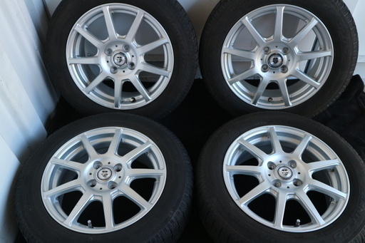 ★VOLGA by weds アクア・フィット・キューブ等　冬用スタッドレス　アルミ　7分山★15インチ★PCD100　4穴★175/65R15★計4本セット