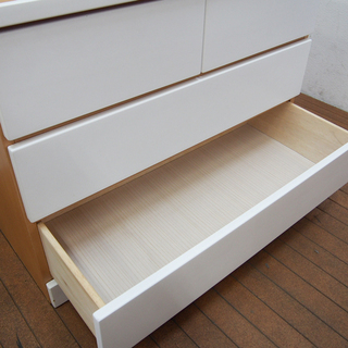 3段チェスト 正面鏡面仕上げ 幅90cm 奥行45cm 高さ70cm (LD01)の画像