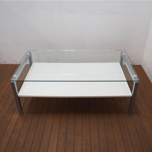 【美品】センターテーブル ガラステーブル 幅110×奥行55×高さ40cm   (LA19)