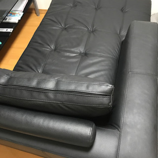 ニトリ　コーナーソファ　革の画像