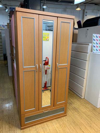 大容量 ミラー付き 3面シューズボックス 靴箱 約26足収納可能