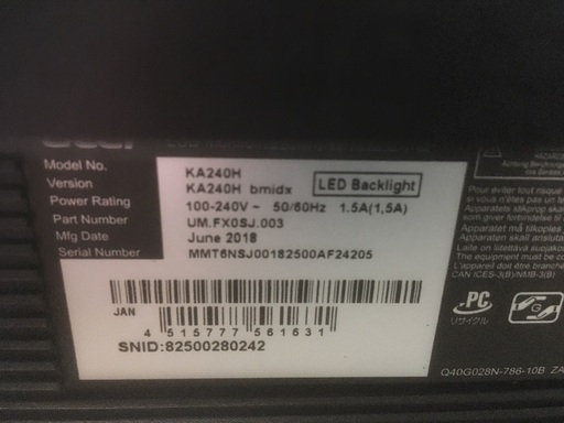 acer ディスプレイ