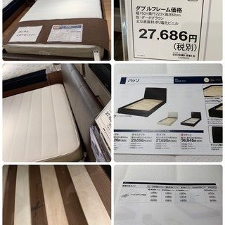 値下げ【使用たった１ヶ月】美品 ダブルベットフレーム 部屋が広く...