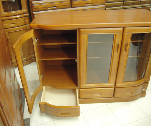 サイドボード 幅120×奥行51×高さ91cm リビングボード カップボード 食器