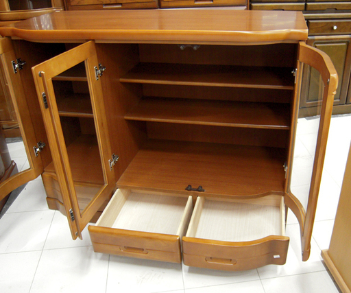 サイドボード 幅120×奥行51×高さ91cm リビングボード  カップボード 食器棚 苫小牧西店