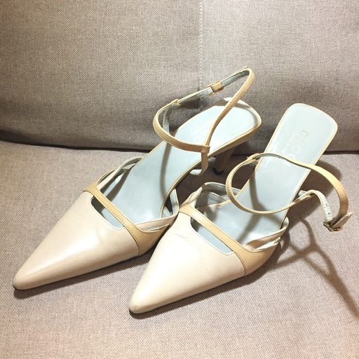 GUCCIグッチ レザーバイカラー パンプス サンダル 35C 22cmくらい