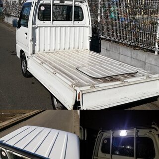 【車検あり 乗って帰れます】ｽﾊﾞﾙ!! ｻﾝﾊﾞｰﾄﾗｯｸ!! 4WD ﾏﾆｭｱﾙ5速＋ＥＬﾚﾝｼﾞ付き!! ｴｱｺﾝ付き!! 軽トラ の画像