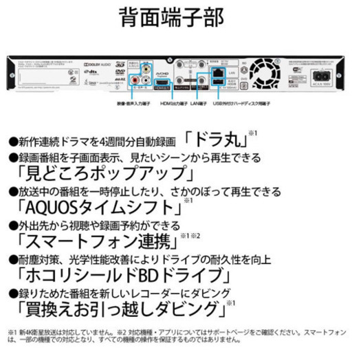 2019年製・新品  SHARP(シャープ) AQUOSブルーレイ