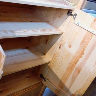 5/7 値下げ! IKEA イケア パイン無垢材 IVAR 組み合わせ収納棚の画像